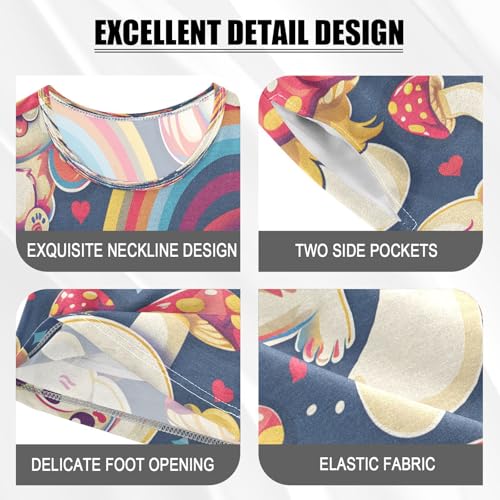 senya Short Sleeve Pajamas Sets Summer Cotton Sleepwear Mushroom Puppy4