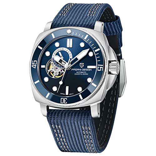 Rollstimi Pagani Design 1736 Men's Skeleton Automatic Watches Japan Nh39 Movement Nylon Strap 200M Waterproof Watch For Men Fashion Sport #TOP4