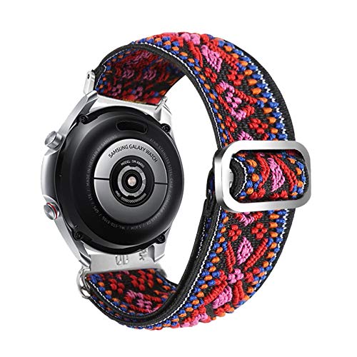 YOOSIDE Elastisch Armband für Samsung Galaxy Watch 3 41mm,Stickerei Ethnic Stretchy Loop Elastic Einstellbares Schnellverschluss Uhrenarmband für Galaxy Active 2 40mm/44mm, Galaxy Watch 42mm