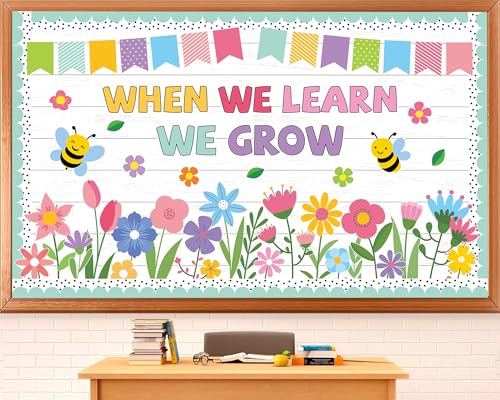 Juego de tablones de anuncios de primavera, decoración de aula de primavera...