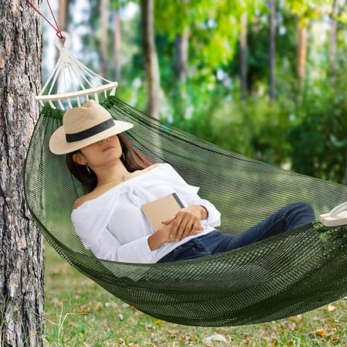 Outerman DC601 Camping Hammocks 290 * 150Cm(Max 550Lb),Breathable Soft Nylon Hammocks With Balance Beam Sturdy Metal Knot Tree Ropes And Travel Bag thumb #6