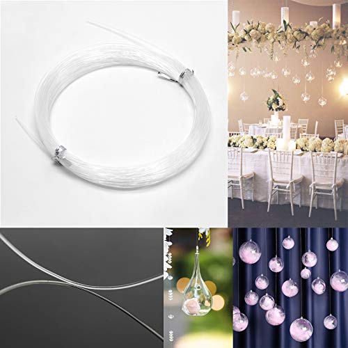 Image of Invisible Hanging Support Up to 60lbs, 98Feet(30M) Clear Picture Wire with 40 Aluminum Crimping Sleeves, Strong Nylon Wire for Hanging Picture Frame, String Light, Christmas Decor