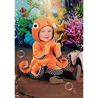 Fun Costumes Cozy Ocean Octopus Infant Costume | Adorable Undersea Creature Outfit for Baby's Halloween & Dress-Up Fun - 6/9 Months - Orange