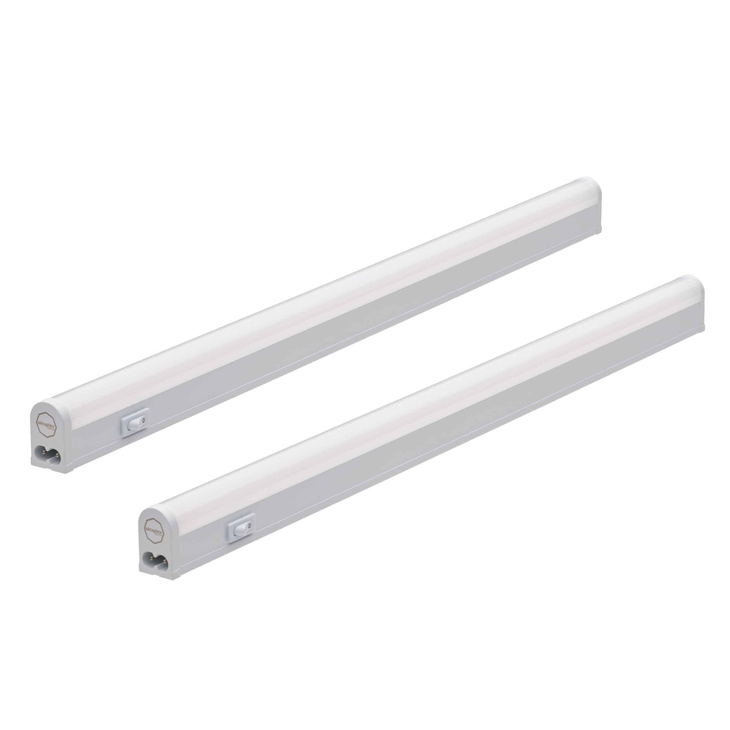 Oktaplex 2er Set Riga LED Unterbauleuchte Küche 54 cm neutralweiß 4000K Lichtleiste erweiterbar Unterschrankleuchte 840 Lumen 8,8 W 230 V mit Schalter