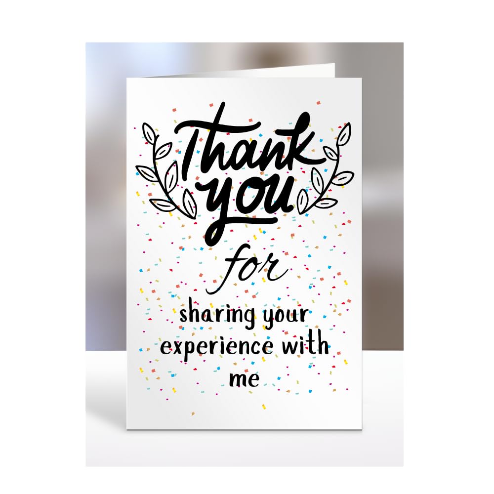 Thank you Card, For sharing your experience with me, Birthday Gifts for Men, Women, Colleagues, Boss, Dad, Mum, Best Friend, Presents for Christmas, A5-173_64