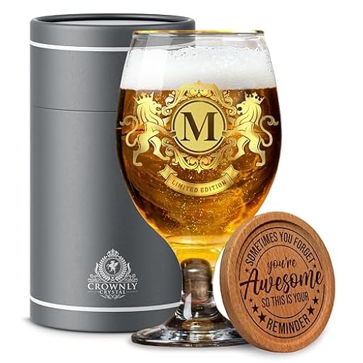 CROWNLY CRYSTAL® Regalos Originales Para Hombre - Copa De Cerveza Personalizada - Decoración Navidad - Regalo Para Papá (M) | Ya disponible en tu tienda friki favorita! En mundofriki.es!