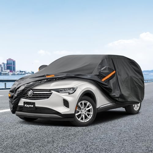 Image of Kayme 7 Layers SUV Car Cover Custom Fit for Buick Envision (2015-2025) Waterproof All Weather for Automobiles, Outdoor Full Cover Rain Sun UV Protection.Black