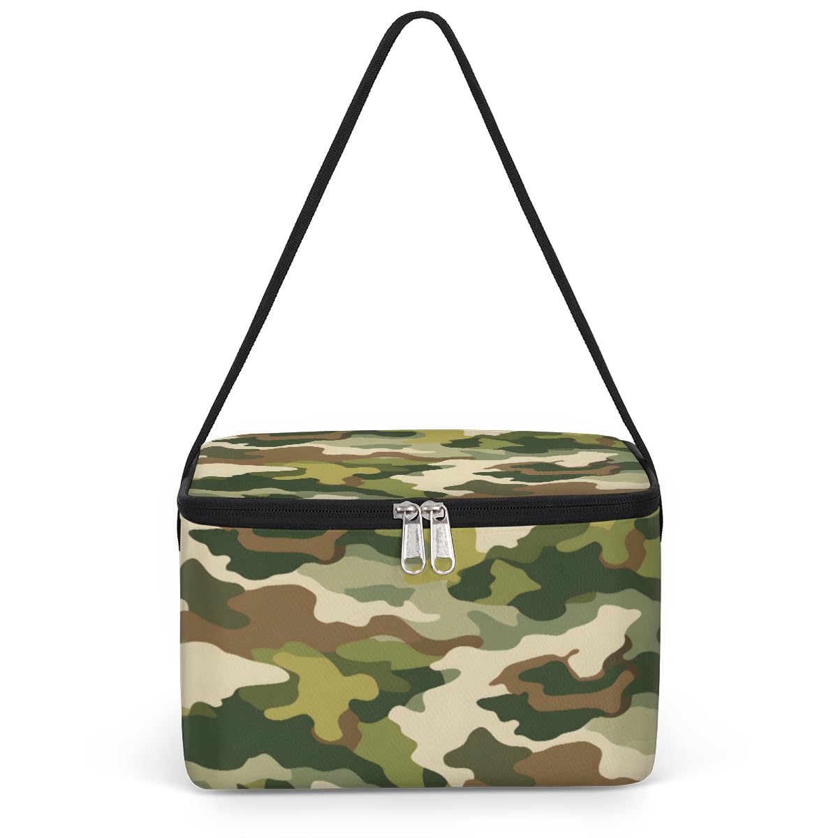 GzLeyigou Camouflage Skin Lunch Bags for Women Men 9 Cans, Hot & Cold Food Delivery Bag Insulated Grocery Bag Insulated Lunch Box Abstract Camo Cooler Bag for Office Work Picnic Beach