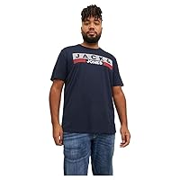 JACK & JONES Uomo Maglietta con Logo Taglia Forte Girocollo Manica Corta T