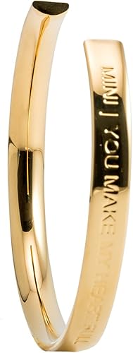 Stella Valle Mini Cuff Bracelet 18K Gold & Rhodium Plated Inspirational Bracelets for Women Adjustable Mantra Band Bracelet Gift for Her Birthday