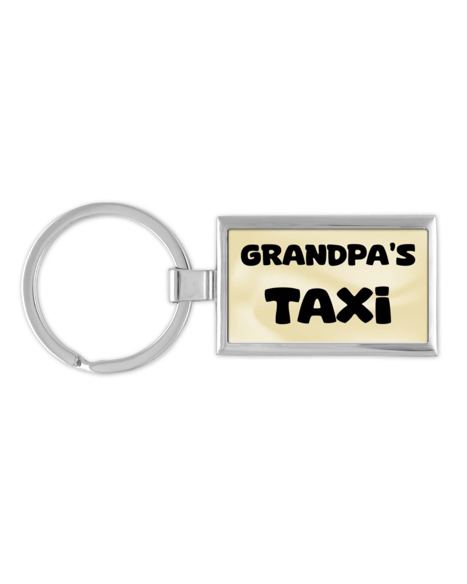 Decalarama Grandpa Keyring Gift - Grandpa's Taxi - Nice Fun Cute Cheeky Metal Key Chain Novelty Present