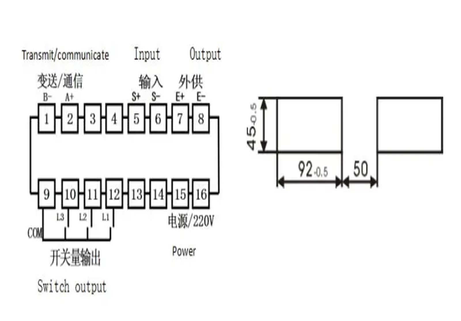 Load Cell Display Controller, Weight Indicator for Weighing Sensor Relays RS485 4-20mA Output Optional (Size : 4 to 20ma)