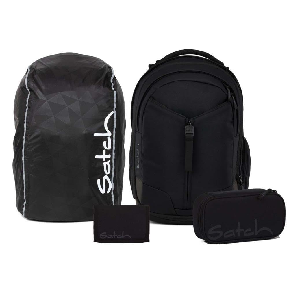 Satch Match Streetwalk Edition Schulrucksack Set 4tlg. inkl. Etui, Börse und Regenhülle (Blackjack)