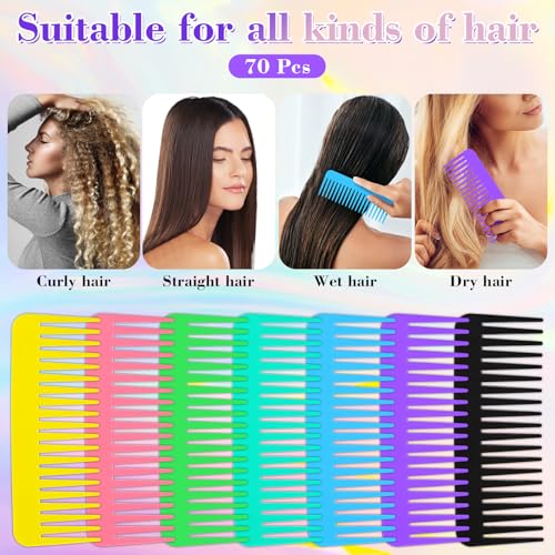 70 Peines Desenredantes de Dientes Anchos para Cabello Rizado miniatura 5