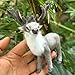 Basuo-9Q Realistic Plush Reindeer Figurine Set of 2 - Lifelike Christmas Deer Ornaments for Tree Hanging, Home & Car Decor - Woodland Animal Collectible, Holiday Photo Prop, Gift for Animal Lovers