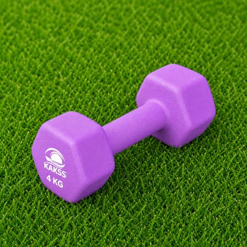Image of KAKSS Cast Iron Neoprene Coated Dumbbell With Stand (19Kg(2.5kg+3kg+4kg N Pair))