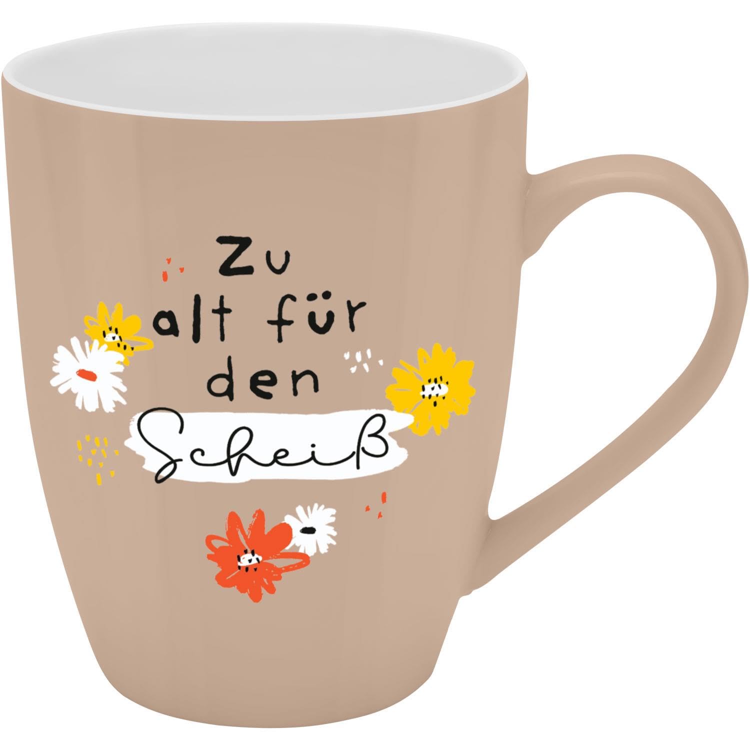 H:)PPY life Mug with German Text Zu alt für den Scheiß [German Language]