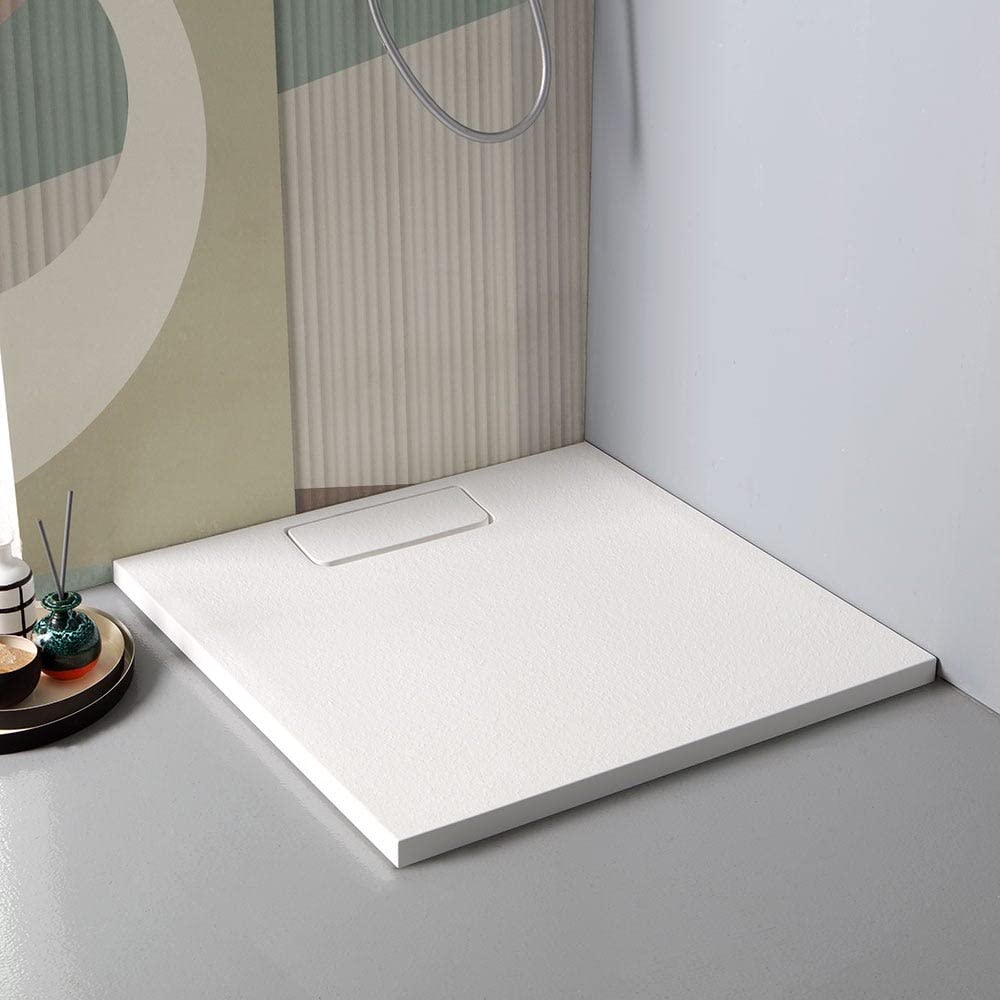 Kiamami Valentina Plato DE Ducha 80X80 DE Resina Blanca Mate Filo Suelo | Mart
