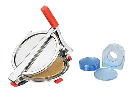 Vessel Crew Combo of Stainless Steel Puri/Roti Maker Press and Plastic Tea Coaster