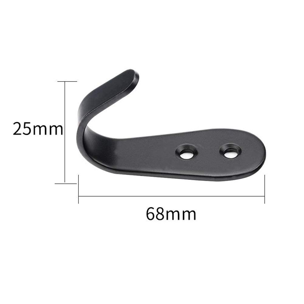 Wandmontierte Garderobenhaken, Kleiderhaken, Kleiderbügel, Kleiderhaken, rustikale Haken für Bad, Küche, Garage, Einzel-Kleiderbügel, 68 mm x 25 mm, 10 Stück