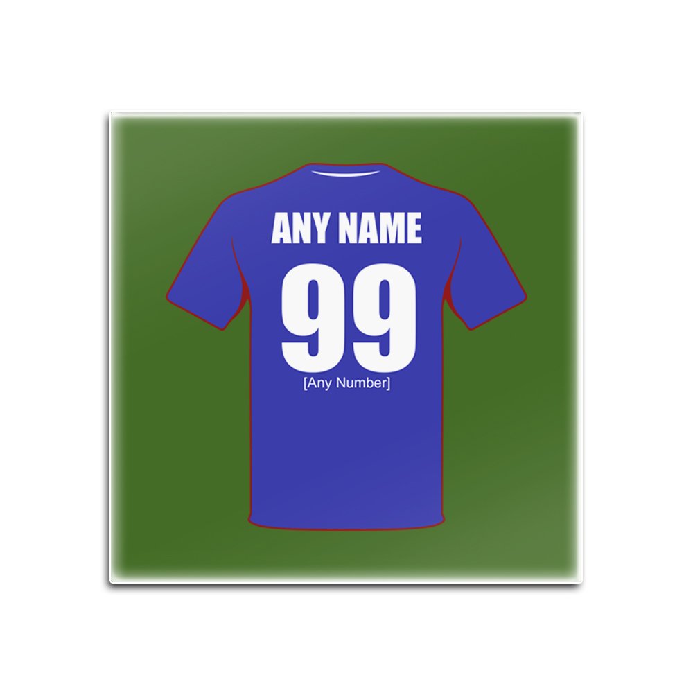 UNIGIFT Personalised Gift - Portsmouth Glass Square Coasters (Football Club Design Theme, Colour Options) - Any Name/Message on Your Unique Mat Pad - The Pompey — image 1
