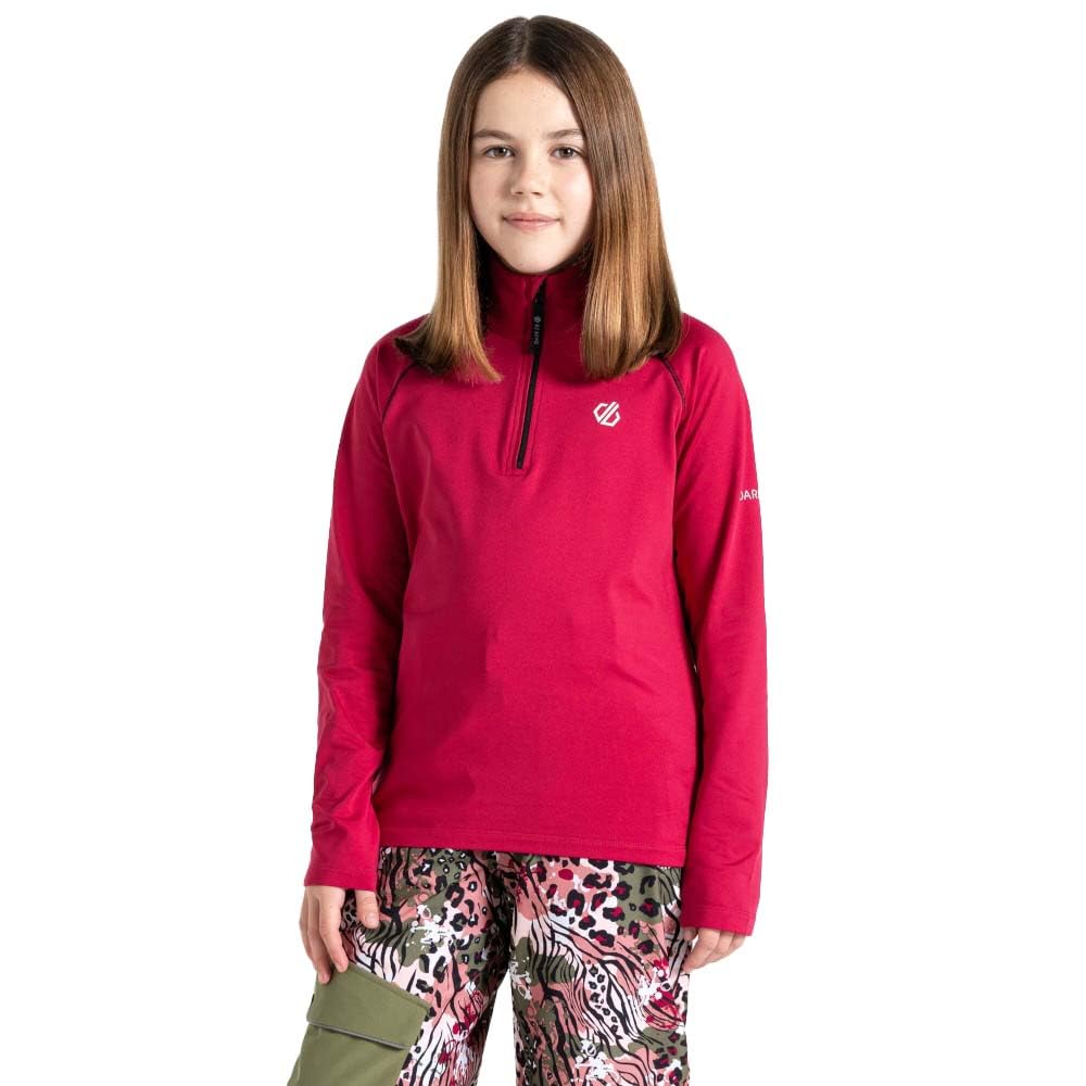 Dare 2b Unisex-Youth Kids' Consist Ii Recycled Core Stretch Midlayer Sweater, Pink, 3-4 Years EU