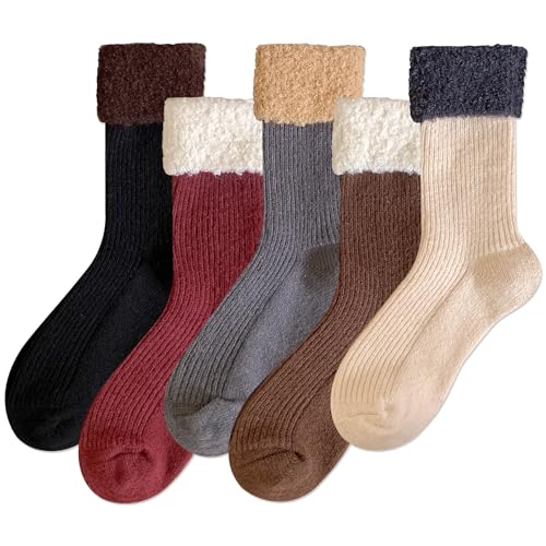 Image of IIG Winter Warm Wool Socks for Women Original Design Trendy Boot Socks Ideal Gift