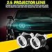 AILEO 2.5 inch Bi-Xenon HID Projector Lens H4 H7 H11 Car Retrofit Styling Use H1 light Universal (Black Shroud with White Angel Eyes)