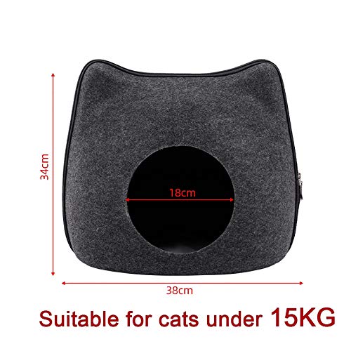 Panier de maison pour chat lavable et stable en feutre marron