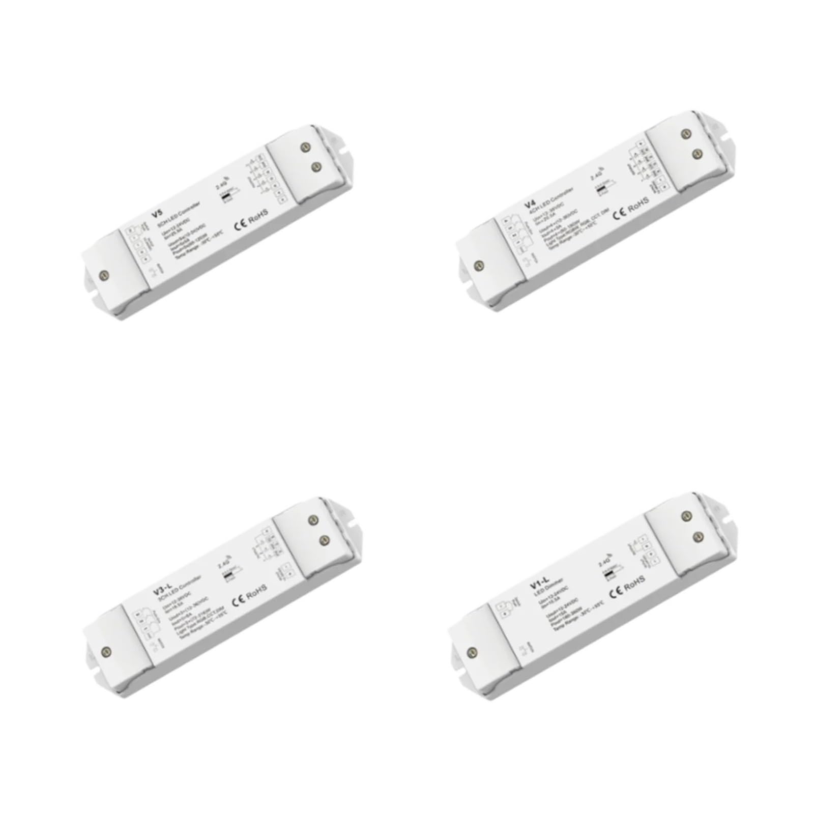 DC12V-36V 24V V1-L pojedynczy kolor V2-L Dual V3-L RGB V4 RGBW V5 + kontroler CCT 2,4 GHz + ściemnianie push dla światła (V3-L)