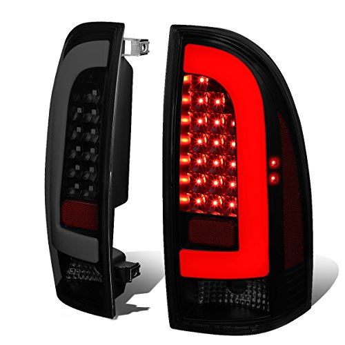 Left+Right Black Housing Smoke Lens 3D LED Bar Tail Lights Lamps Replacement