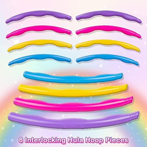 Image of RATNA'S Hula Hoop Unicorn Colours Ring - 30 inch Diameter - 8 Inter-Lockable Pieces - Exercise Ring for Fitness - Kids and Adults - Multicolor
