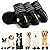 Hcpet Dog Boots Waterproof for Dog with Reflective Velcro Rugged Anti-Slip Sole and Skid-Proof Outdoor Paw Wear for Medium to Large Dogs 4Ps (Black, 6: 3.0"x2.6"(LW) for 52-65 lbs)