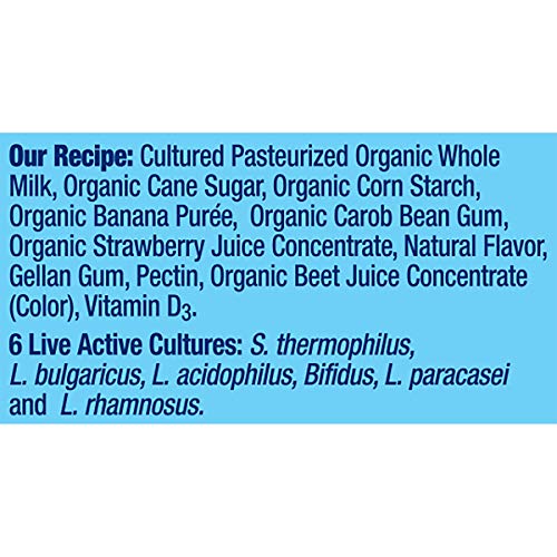 Stonyfield Organic Kids Strawberry Banana Whole Milk Yogurt Tubes, 2 Oz, 8 Ct - #1 Organic Kids Yogurt, No Artificial Flavors Or Sweeteners #TOP4