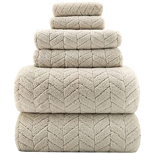Ytyc Towels,39X78 Inch Oversized Bath Sheets Towels For Adults Plush Luxury Extra Large Bath Towels Sets For Bathroom Super Soft Highly Absorbent Microfiber Towels 80% Polyester (Beige,6) #TOP8