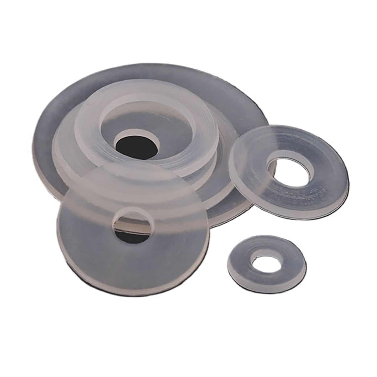 Nylon-Flachscheiben, Distanzscheiben, Klare Nylon-Kunststoff-Dichtung, transparente isolierende flache Unterlegscheibe(100pcs,M18x27x1)