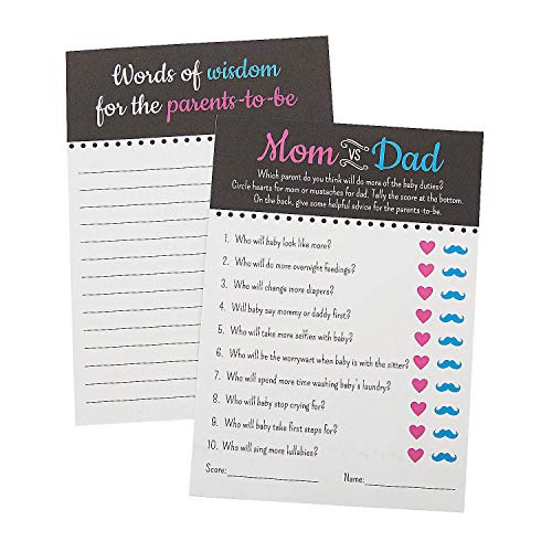 Fun Express - Advice for Mom Game for Baby - Stationery - Cards - Note Cards - Baby - 24 Pieces