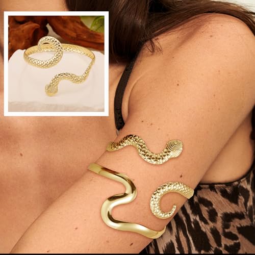 COLOYAN 8PCS Gold Upper Arm Cuff Jewelry for Women, Arm Cuff Bracelet Upper Arm Cuff Bangle, Adjustable Minimalist Arm Armlet Armband Set4