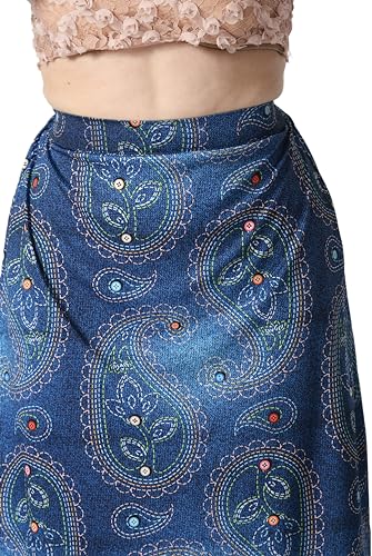 Image of VAGISHA Blooming Below Knee | Middi Printed A-line Skirt for Women's /Girl's |100% Polyblend | Soft & Breathable Fabric | Elastic Band | Casual Wear |M-XXXL|28 inch-36 inch inches
