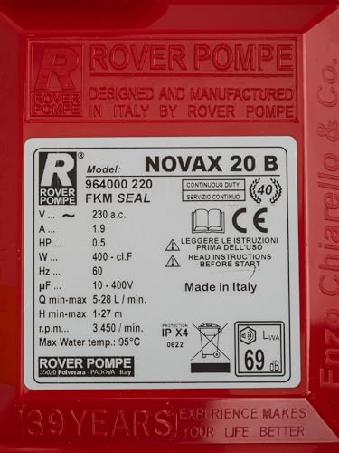 Kreiselpumpe Serie NOVAX-20 B - 1700 l/h - Anschluss-Ø 20 mm - Fördertemperatur max.95°C