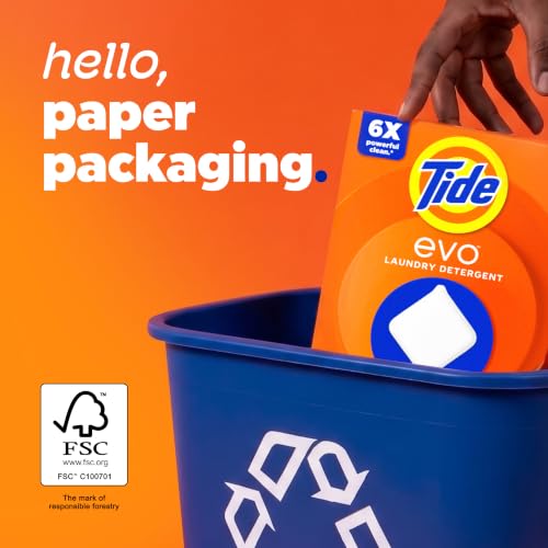 Tide evo Laundry Detergent Spring Blast Scent Works on 100% of Common Stains Concentrated Travel Detergent HE Compatible and Instant Dissolve Fights Stains Better than Leading Detergent Sheet 16 Count - image 9