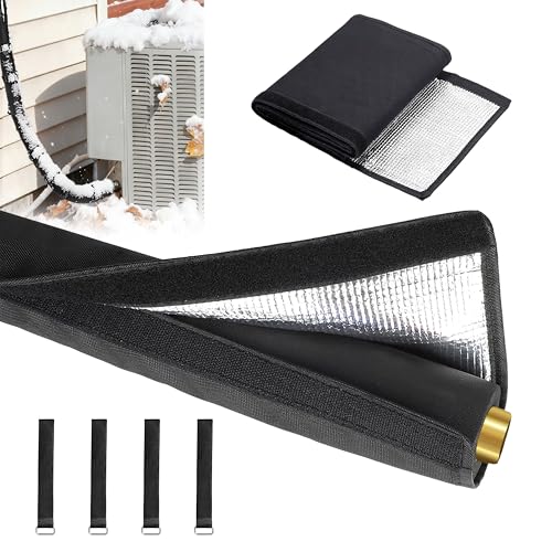 COVERTIFY 5 Layers HVAC Copper AC Line Pipe Insulation Cover Outdoor 72in x 10.2in, 600D Waterproof Portable AC Hose Insulation Sleeve, Foam Insulation Duct Mini Splits Water Pipe for All Season