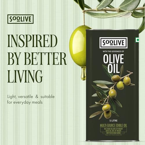 Image of Jivo So-Olive Oil 5L | Blend of Rice Bran & Olive Oil | Ideal for Daily Cooking & Frying