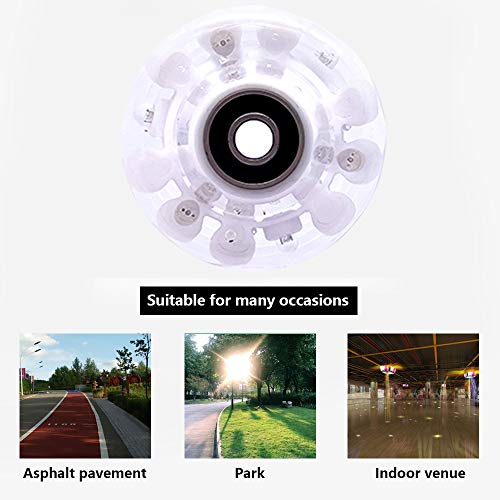 Nezylaf 8 Piece Upgrade Light Up Roller Skate Wheels, Luminous Skate Wheels With Bearings Installed For Indoor Or Outdoor Double Row Skating And Skateboard 32 X 58 Mm 78A（Colorful） #TOP6