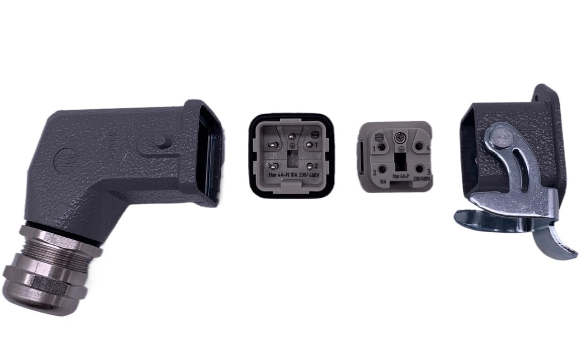 Connecteur aéronautique HAN 4A-MF châssis robuste 4 broches et 5 broches mâle-femelle