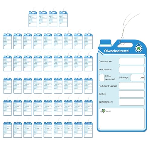 Tarjetas de recordatorio de cambio de aceite con cables metálicos duraderos 6