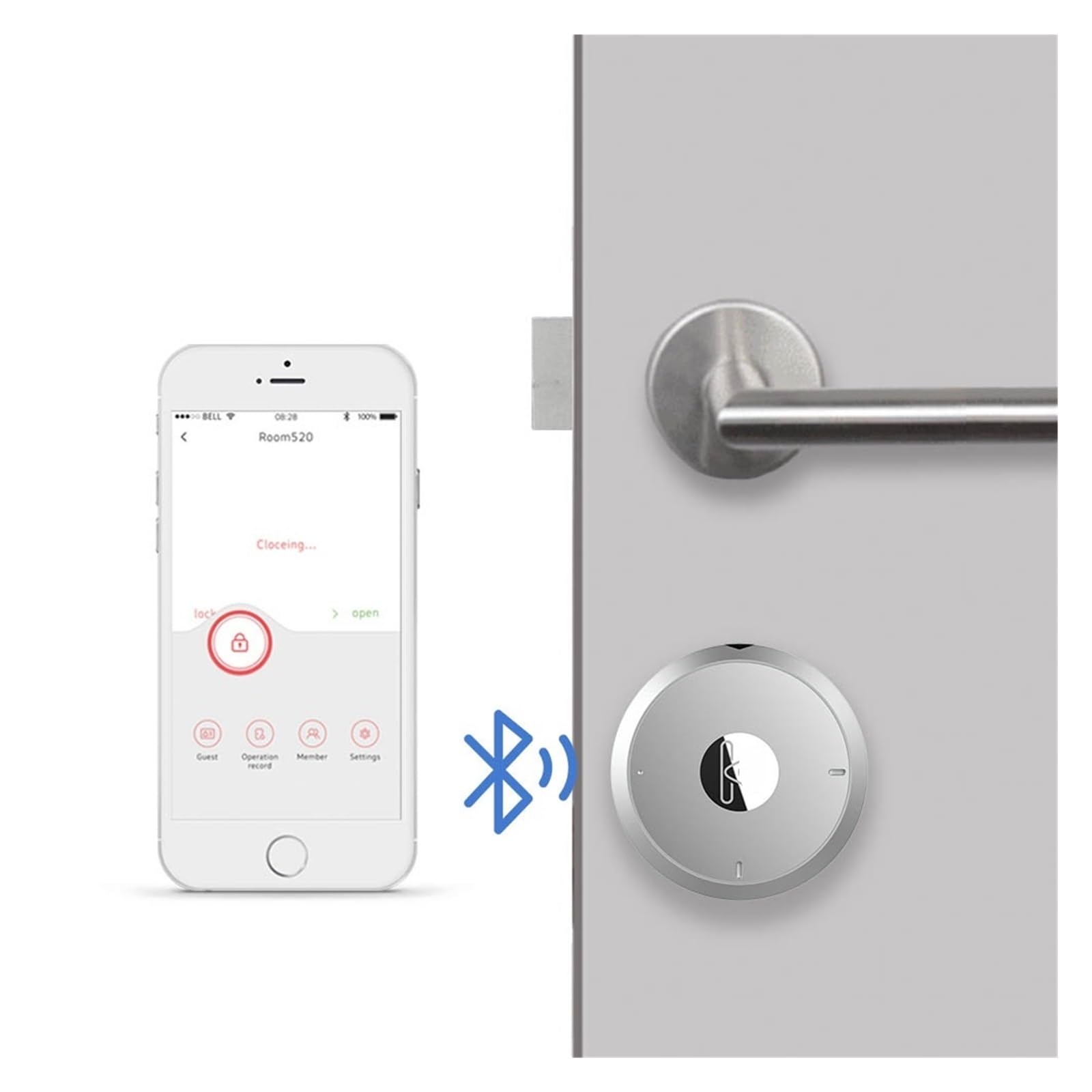 Aplicación de seguridad de cerradura de puerta inteligente electrónica sin llave