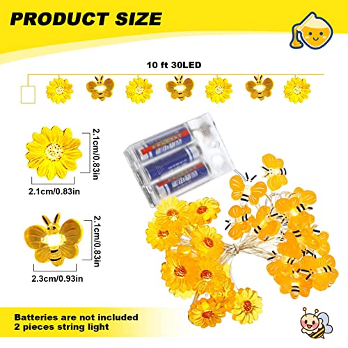 Guirnalda solar Qivine girasol 30 LEDs 10 pies miniatura 2