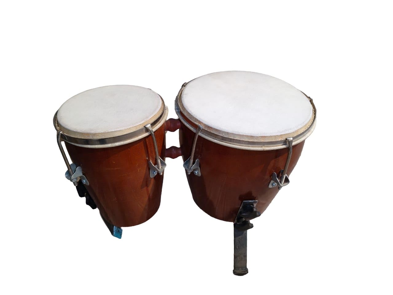Hand Made Natural Finish Wooden Bango Drum Set with Stand-image-38