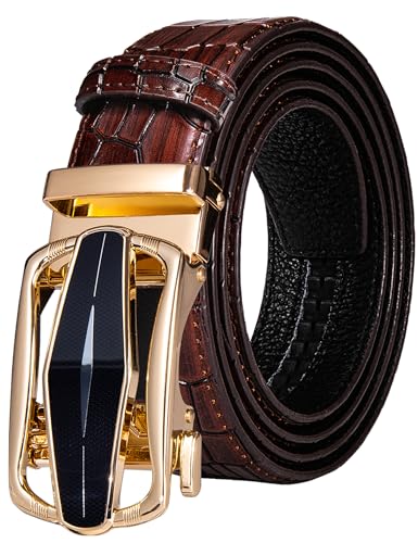 Barry.Wang Mens Burgundy Belts Leather Ratchet 1 3/8